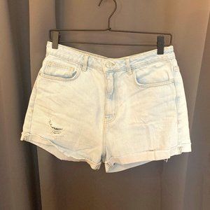 Light Wash, High-Rise Jean Shorts